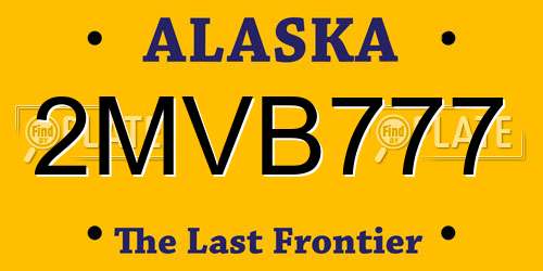 2MVB777 Alaska License Plate