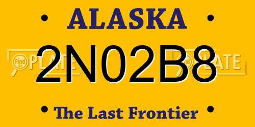2N02B8 Alaska License Plate