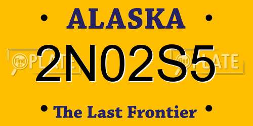 2N02S5 Alaska License Plate