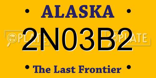 2N03B2 Alaska License Plate