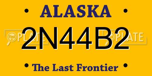 2N44B2 Alaska License Plate