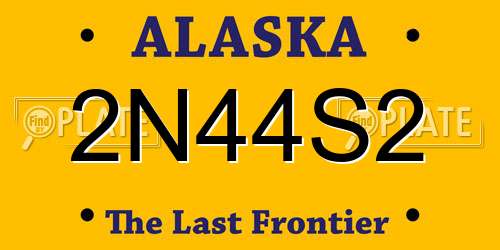 2N44S2 Alaska License Plate