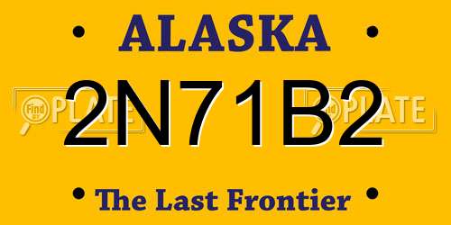 2N71B2 Alaska License Plate