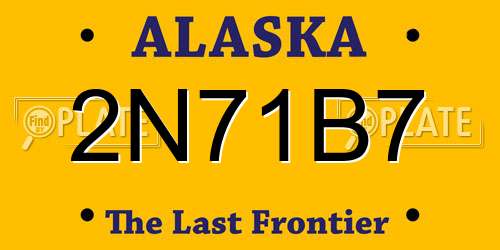 2N71B7 Alaska License Plate