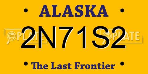 2N71S2 Alaska License Plate
