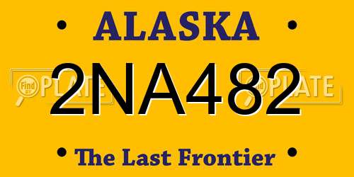 2NA482 Alaska License Plate