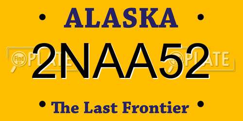 2NAA52 Alaska License Plate