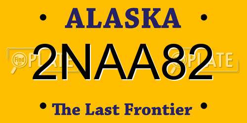 2NAA82 Alaska License Plate