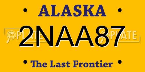 2NAA87 Alaska License Plate