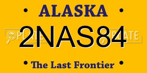 2NAS84 Alaska License Plate