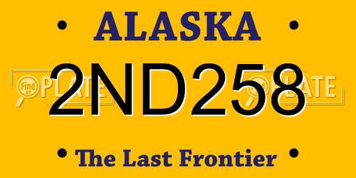 2ND258 Alaska License Plate