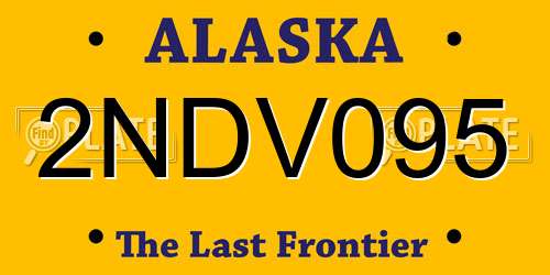 2NDV095 Alaska License Plate