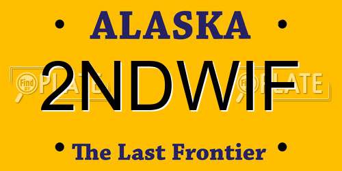 2NDWIF Alaska License Plate