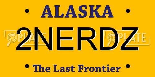 2NERDZ Alaska License Plate