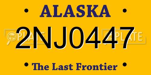 2NJ0447 Alaska License Plate