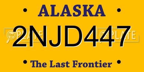 2NJD447 Alaska License Plate