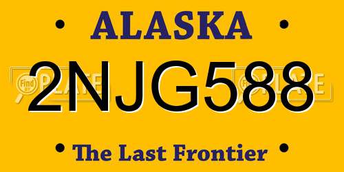 2NJG588 Alaska License Plate