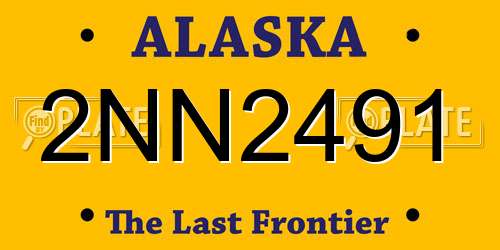 2NN2491 Alaska License Plate