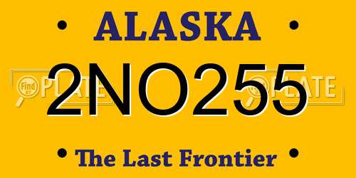 2NO255 Alaska License Plate