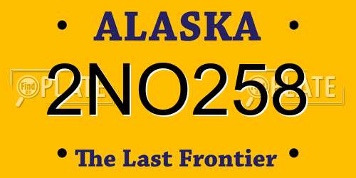 2NO258 Alaska License Plate