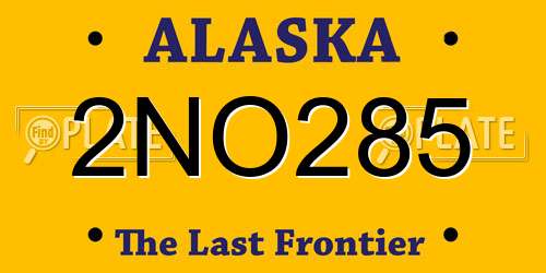 2NO285 Alaska License Plate