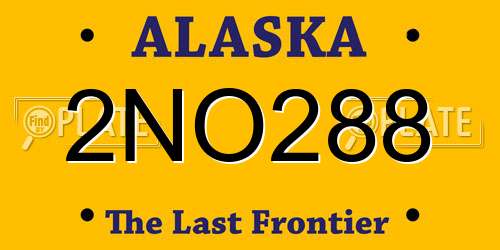 2NO288 Alaska License Plate