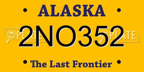 2NO352 Alaska License Plate