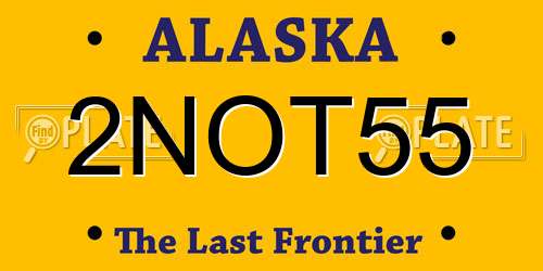 2NOT55 Alaska License Plate
