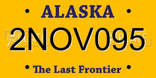 2NOV095 Alaska License Plate