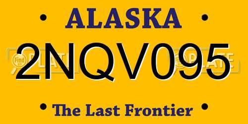 2NQV095 Alaska License Plate