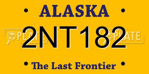 2NT182 Alaska License Plate