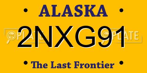 2NXG91 Alaska License Plate