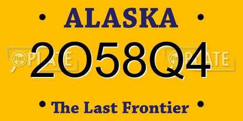 2O58Q4 Alaska License Plate