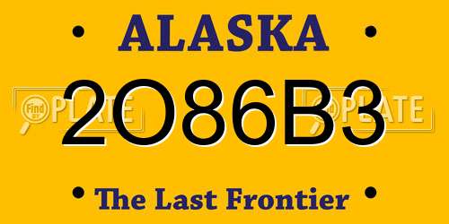 2O86B3 Alaska License Plate