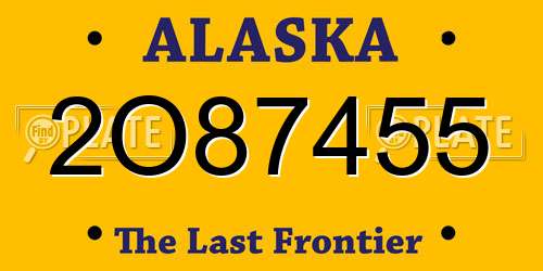2O87455 Alaska License Plate