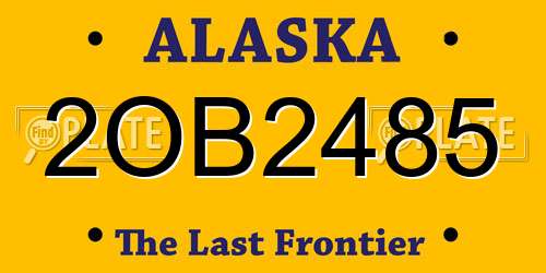 2OB2485 Alaska License Plate