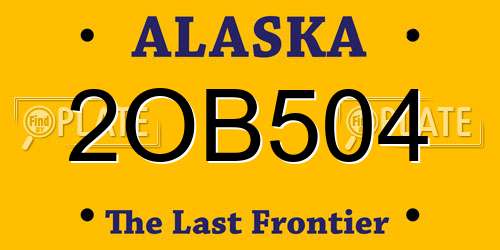 2OB504 Alaska License Plate