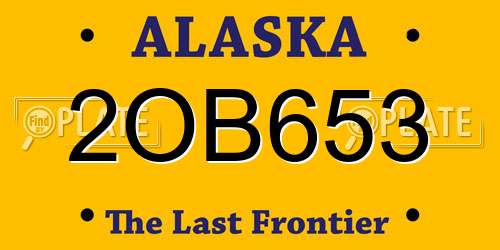2OB653 Alaska License Plate