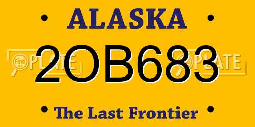 2OB683 Alaska License Plate