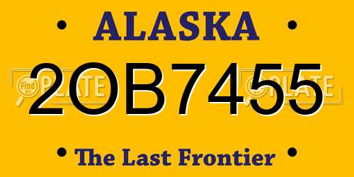 2OB7455 Alaska License Plate