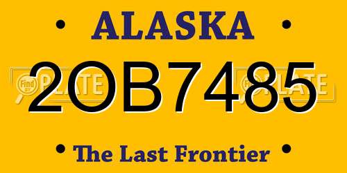 2OB7485 Alaska License Plate