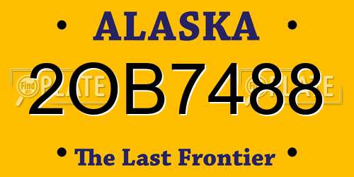 2OB7488 Alaska License Plate
