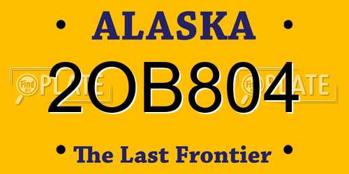 2OB804 Alaska License Plate