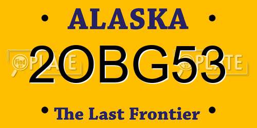 2OBG53 Alaska License Plate