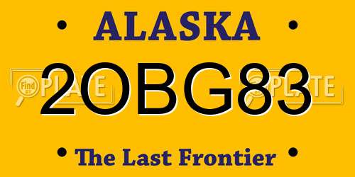 2OBG83 Alaska License Plate