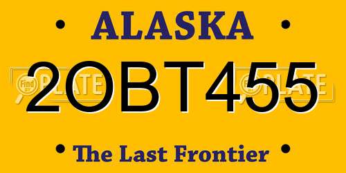 2OBT455 Alaska License Plate