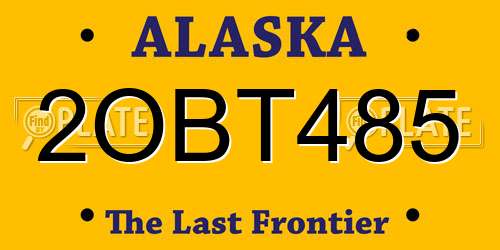 2OBT485 Alaska License Plate