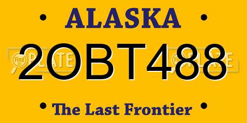 2OBT488 Alaska License Plate