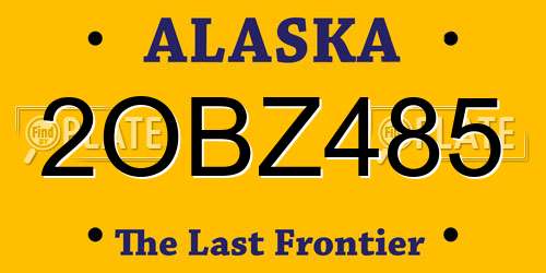 2OBZ485 Alaska License Plate
