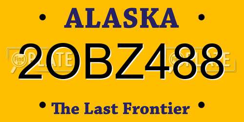 2OBZ488 Alaska License Plate